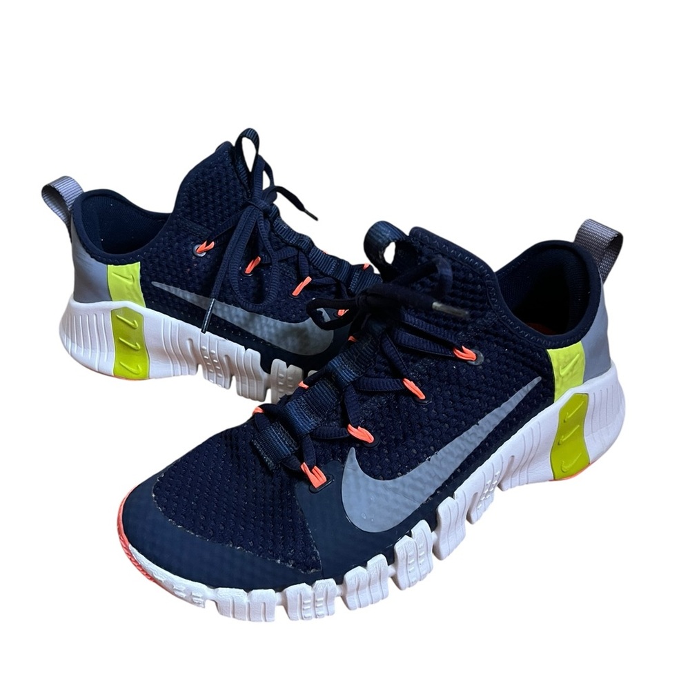 Nike Dark Blue and Neon Yellow Athletic Shoes